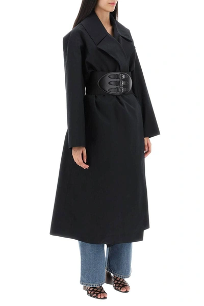 Alaïa Alaia Belted Trench Coat In Technical Cotton In Black