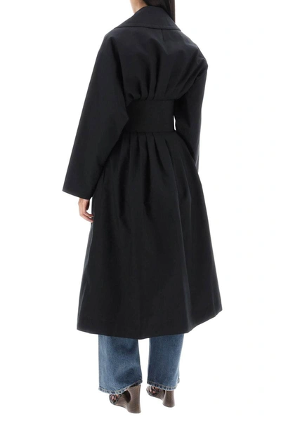 Shop Alaïa Alaia Belted Trench Coat In Technical Cotton In Black