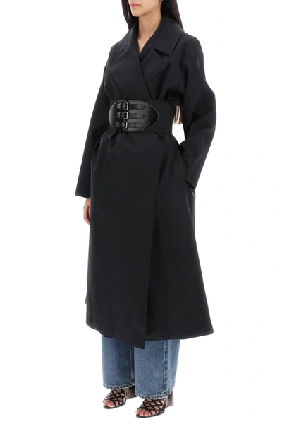 Alaïa Alaia Belted Trench Coat In Technical Cotton In Black