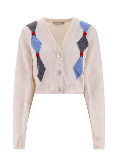 Shop Alessandra Rich Cardigan In Beige