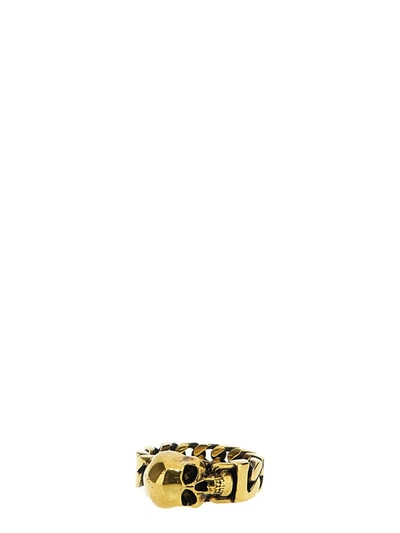 Shop Alexander Mcqueen 'skull' Ring In Gold