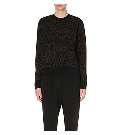Shop Givenchy Star-print Wool And Cashmere-blend Jumper In Black