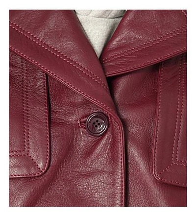 Shop Vetements Leather Trench Coat In Burgundy