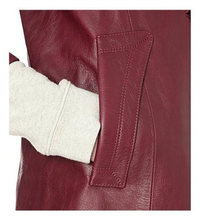 Shop Vetements Leather Trench Coat In Burgundy