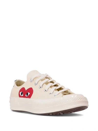 Shop Comme Des Garçons Play Heart Logo Sneakers In White