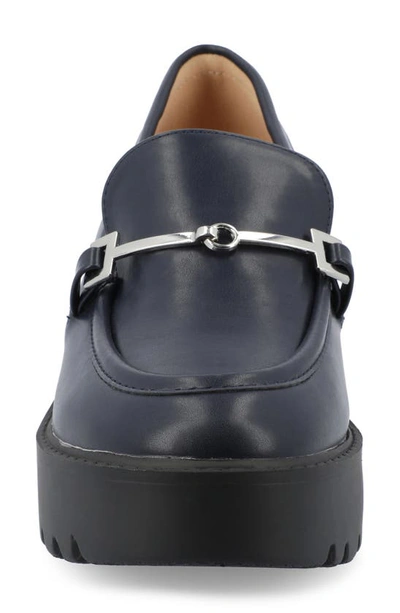 Journee Collection Kezziah Platform Loafer Pump In Navy