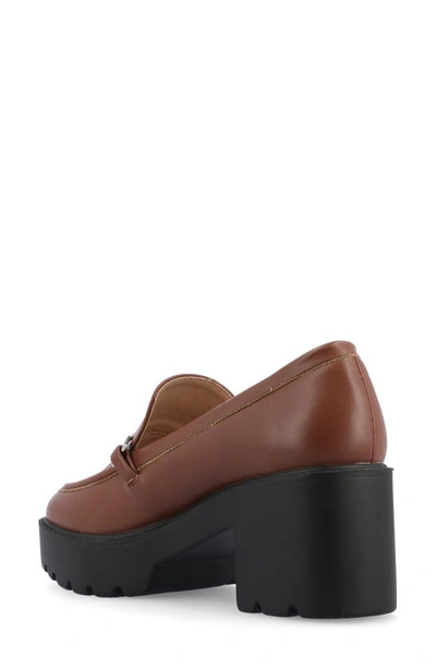 Journee Collection Kezziah Platform Loafer Pump In Brown