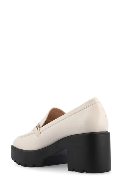 Journee Collection Kezziah Platform Loafer Pump In Off White