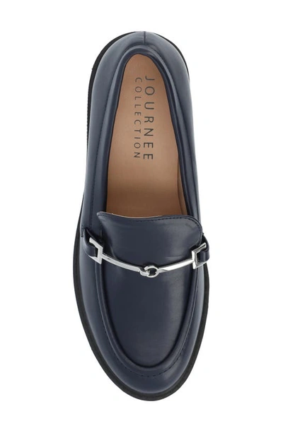 Journee Collection Kezziah Platform Loafer Pump In Navy