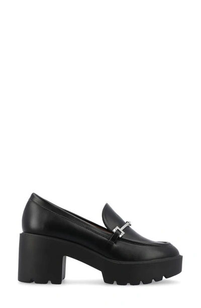 Journee Collection Kezziah Platform Loafer Pump In Black