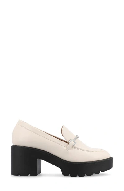 Journee Collection Kezziah Platform Loafer Pump In Off White