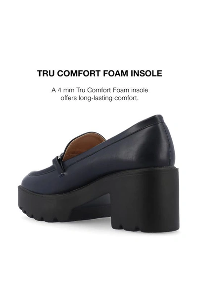 Journee Collection Kezziah Platform Loafer Pump In Navy