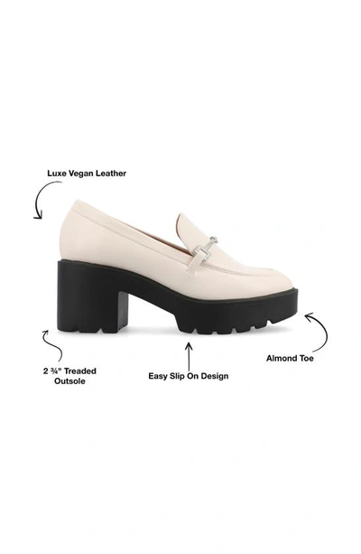 Journee Collection Kezziah Platform Loafer Pump In Off White