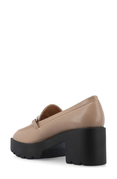 Shop Journee Collection Kezziah Platform Loafer Pump In Taupe