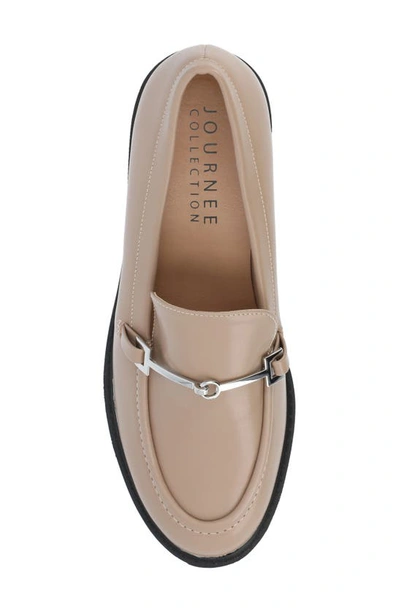 Journee Collection Kezziah Platform Loafer Pump In Taupe