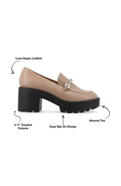 Journee Collection Kezziah Platform Loafer Pump In Taupe