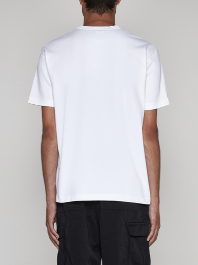 Shop Junya Watanabe Print Cotton T-shirt In White X Black
