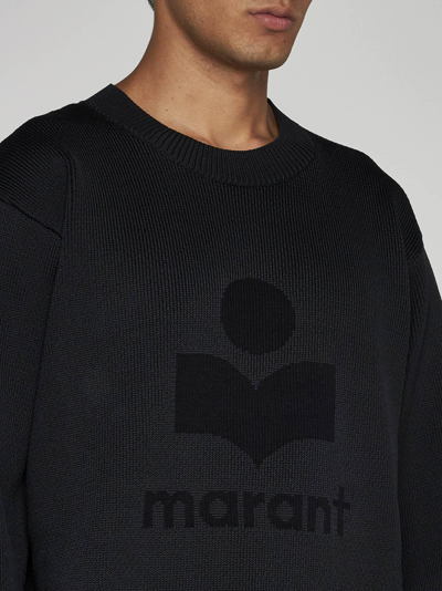 Shop Isabel Marant Ayler Logo Cotton-blend Sweater In Black