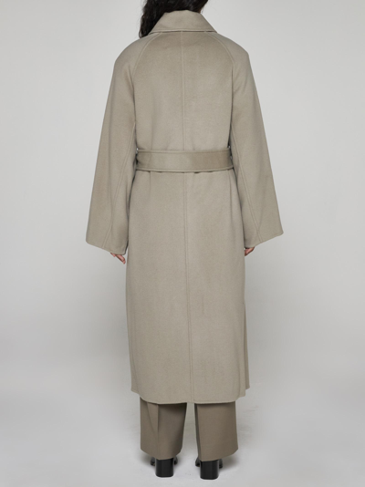 Shop Ami Alexandre Mattiussi Wool And Cashmere Coat In Grey