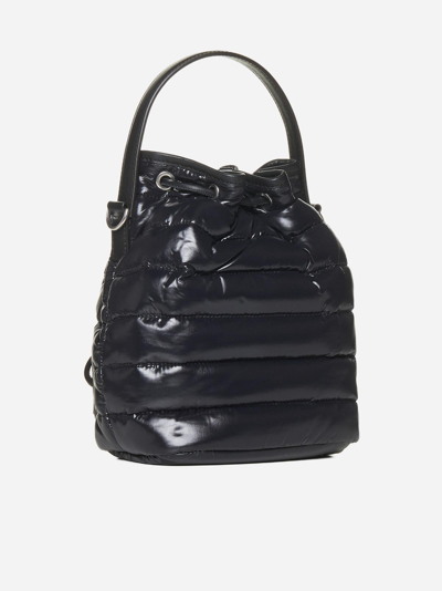 Shop Moncler Kilia Quilted Nylon Bucket Bag
