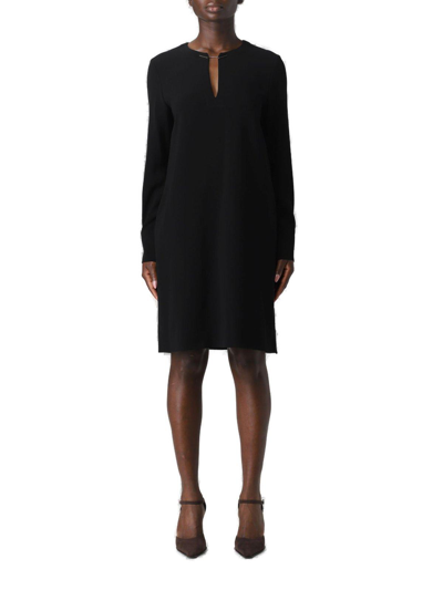 Shop Max Mara Long-sleeved Mini Dress  Studio In Black