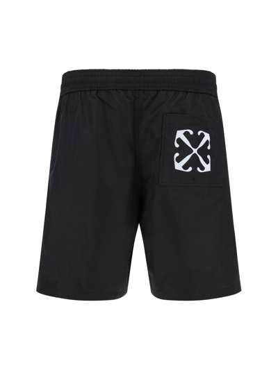 Shop Off-white Swimshorts In Black Whit