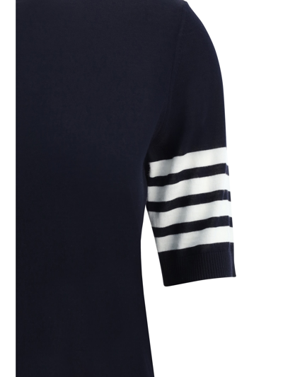 Shop Thom Browne Turtleneck Sweater In Navy