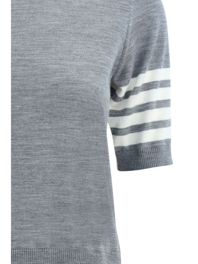 Shop Thom Browne Turtleneck Sweater In Lt Grey