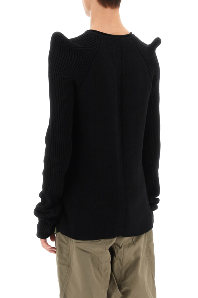 Shop Rick Owens Pointy Shoulders Cashmere Sweater In Black (black)