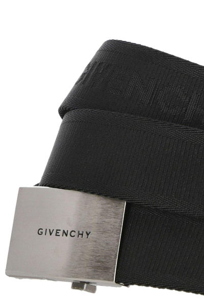 Shop Givenchy Logo Engraved Skate Belt In Nero