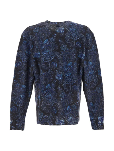 Shop Etro Printed Knit In Blue