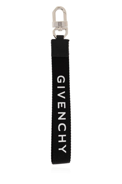 Shop Givenchy Logo Printed Wristlet Keyring