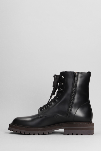 Shop Common Projects Combat Boots In Black Leather