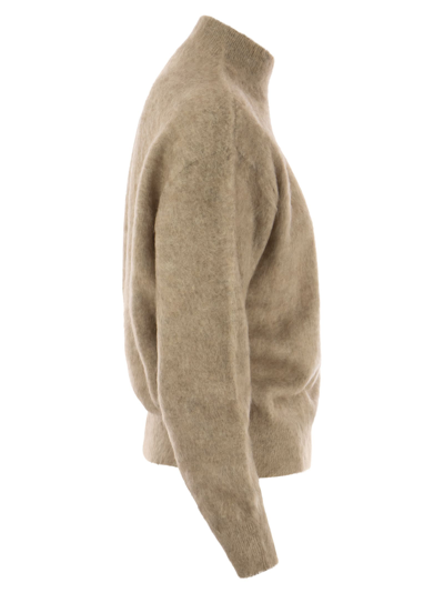 Shop Brunello Cucinelli Mohair, Wool And Silk Sweater With Embroidery In Brown