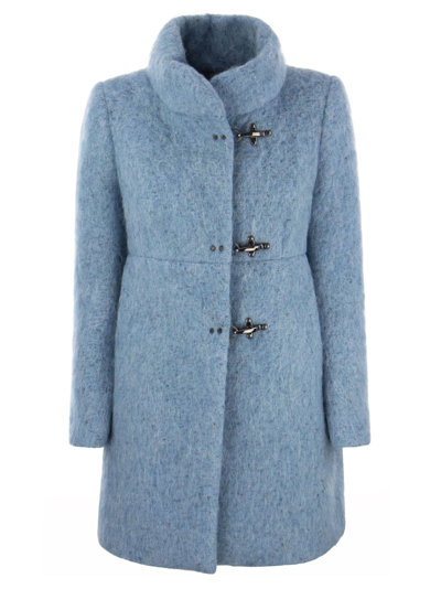 Shop Fay Romantic - Wool, Mohair And Alpaca Blend Coat In Light Blue