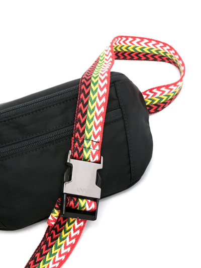 Shop Lanvin Black Small Curb Belt Bag In Nero