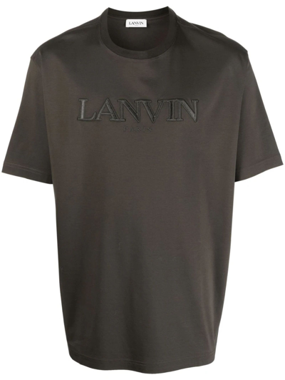 Shop Lanvin Dark Green Cotton T-shirt In Verde