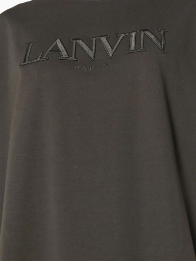 Shop Lanvin Dark Green Cotton T-shirt In Verde
