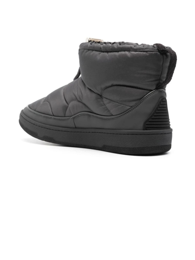 Shop Lanvin Dark Grey Padded Ankle Boots In Grigio