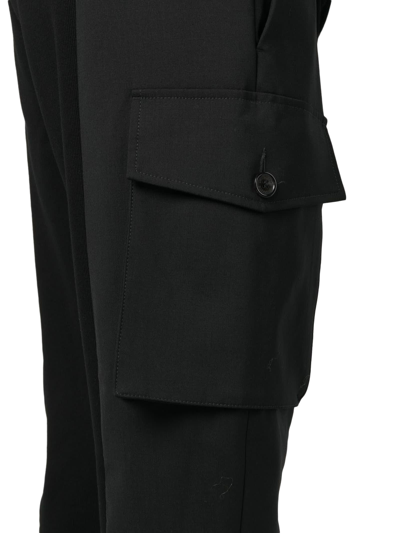 Shop Dsquared2 Black Virgin Wool Blend Trousers In Nero
