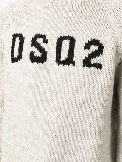 Shop Dsquared2 Anthracite Grey Wool Jumper In Grigio