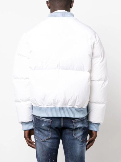 Shop Dsquared2 White Bomber Jacket In Bianco