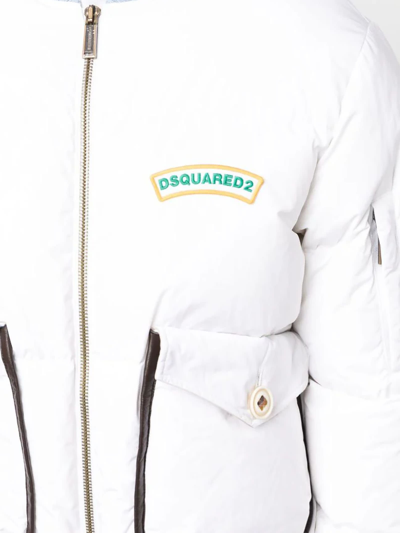 Shop Dsquared2 White Bomber Jacket In Bianco