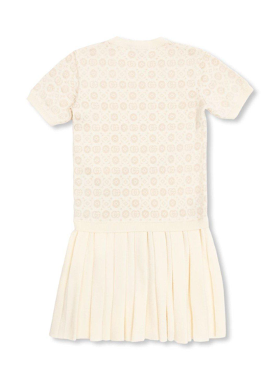 Shop Gucci Double G Crewneck Short-sleeved Dress In White