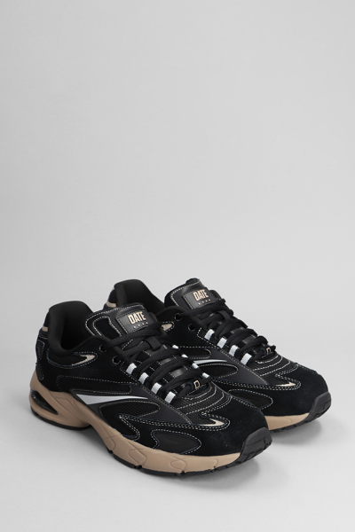 Shop Date Sn 23 Collection Sneakers In Black Suede And Fabric