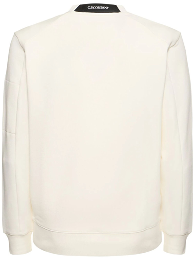 Shop C.p. Company Diagonal Raised Fleece Sweatshirt In Bianco