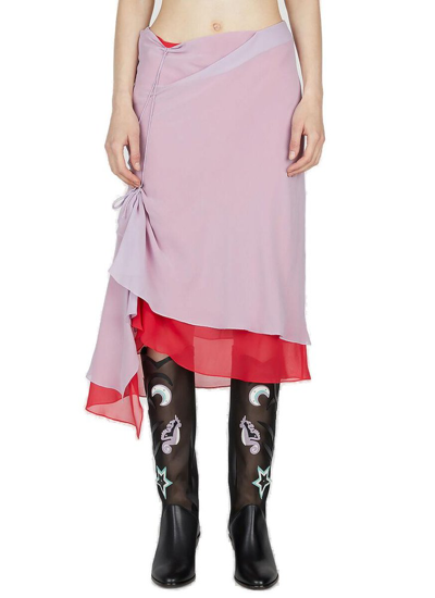 Shop Kiko Kostadinov Mirka Layered Skirt In Pink