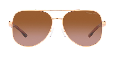 Shop Michael Kors Eyewear Aviator Sunglasses In Gold