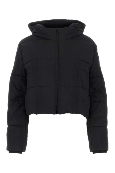 Shop Burberry Hooded Cropped Quilted Down Jacket In Black