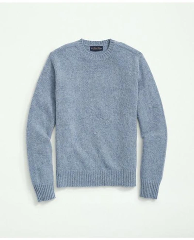 Shop Brooks Brothers Brushed Wool Raglan Crewneck Sweater | Light Blue | Size 2xl